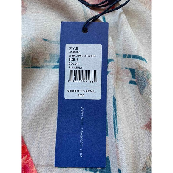 Rebecca Minkoff Silk Romper Floral Romper‎ Fairy Whimsical Cottage Size 6 NWT - Picture 9 of 10